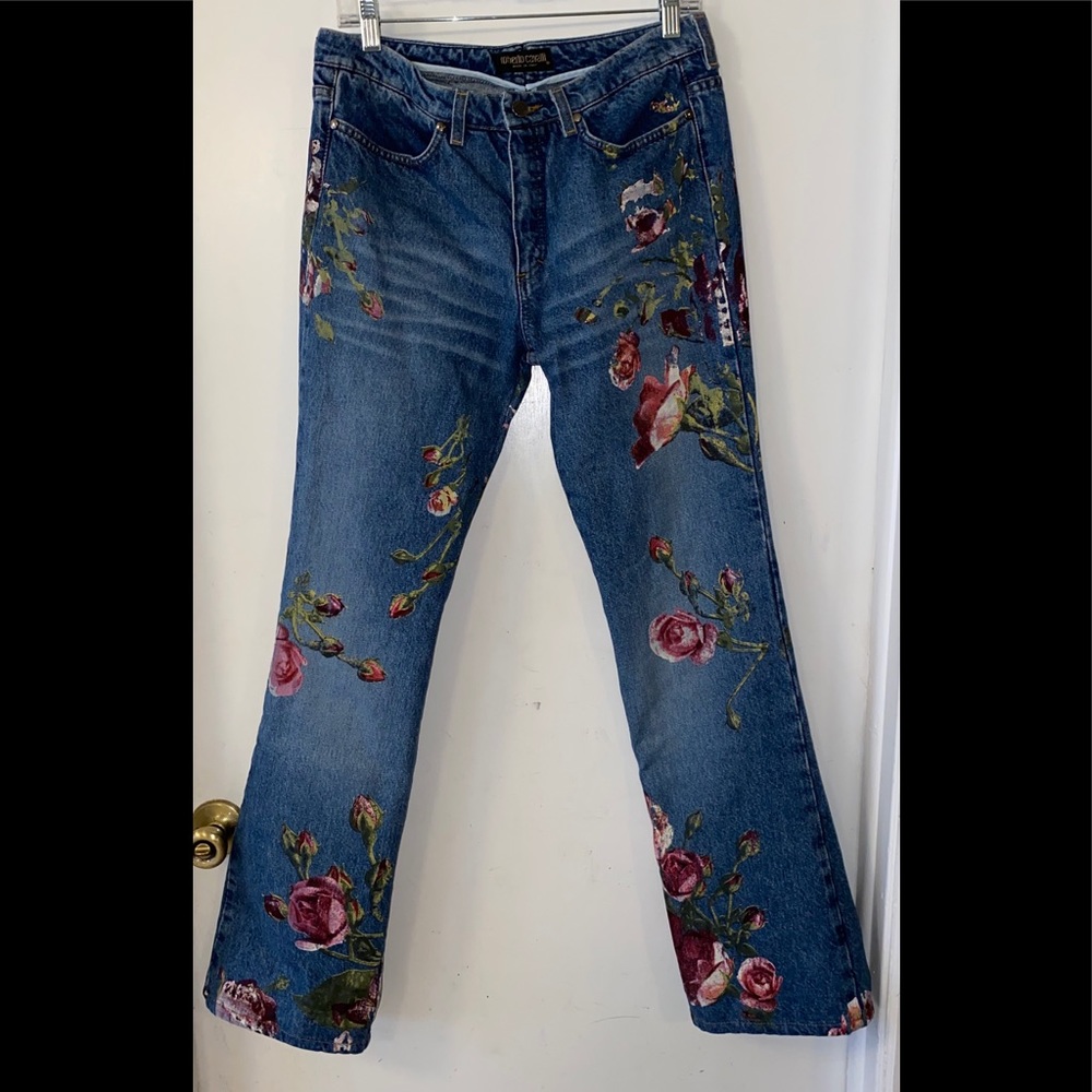 Roberto Cavalli Vintage 90s Hand Painted Jeans